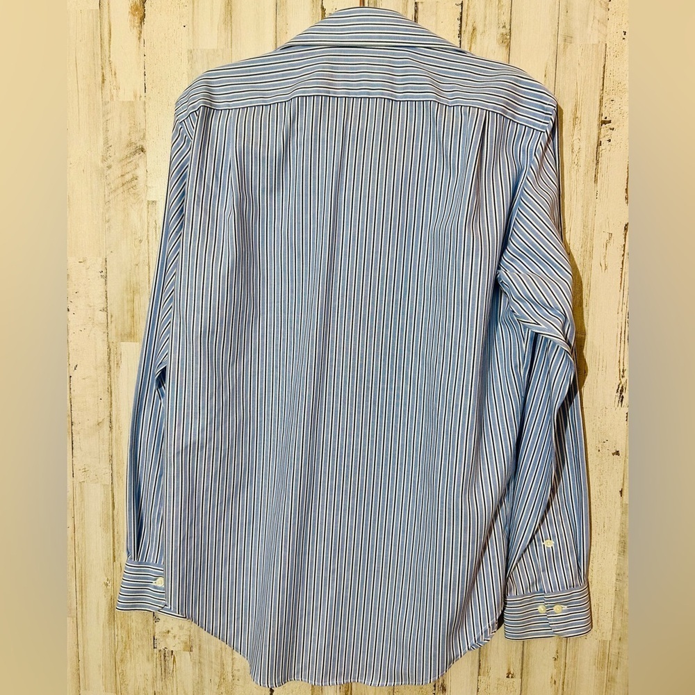Ralph Lauren Men's Blue and White Striped Dress Shirt - Picture 5 of 5